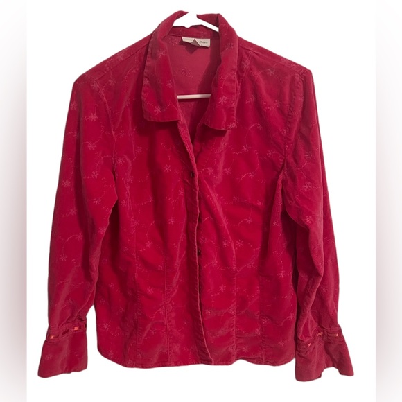 Northern Isles Women’s Hot Pink Button Down Embroidered Shacket SzL BarbieCore - Picture 14 of 14